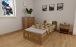 Posteľ Nika 90 x 200 cm dub masív borovice zvýšená + rošt
