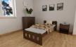 Posteľ Nika 90 x 200 cm orech masív borovice zvýšená + rošt