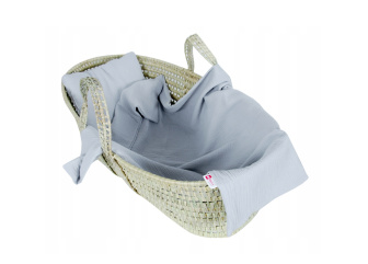 Vankúšik + deka do kočíka mušelín - sivá