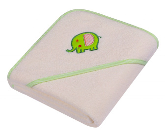 Detská froté osuška s kapucňou 80x80 cm / Slon