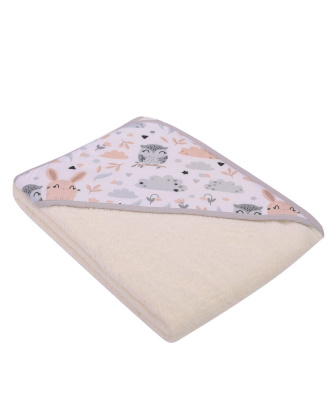 Detská osuška s kapucí - termofrote béžová 100x100 cm