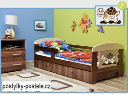 Posteľ Emil 160/80 cm + šuplík + matrace - korytnačka