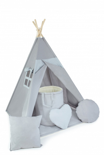 Stan teepee  s oknom + 6 darčekov zdarma  šedý