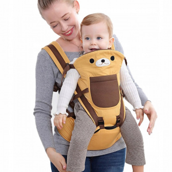 Nosítko so sedákom - medvedík / hnedožltá