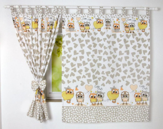 Detské závesy 120x160 cm - Závěs sovy pilotky