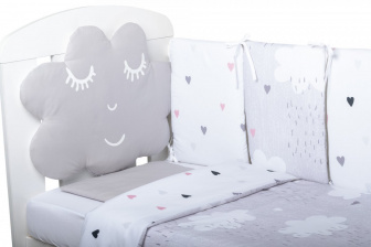 Sada do postielky 10 dielov šedý mráčik + darček