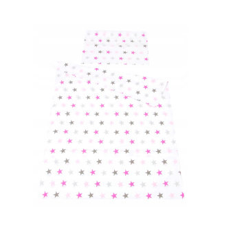 Obliečky do postielky 120/90 cm - ružové hviezdičky