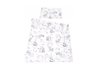 Obliečky do postielky 120/90 cm - sloník ružová