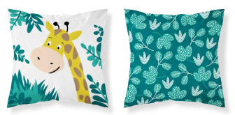 Detské obliečky na vankúš 40x40 cm - Žirafa / modrá