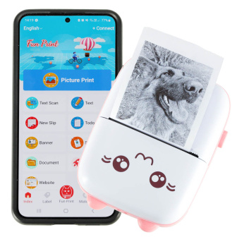 Fototlačiareň mini - čiernobiela termotlač / ružová