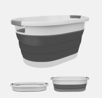 Silikónová skladacia vanička / sivá