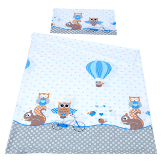 Obliečky do postielky 120/90 cm - sovička modrá