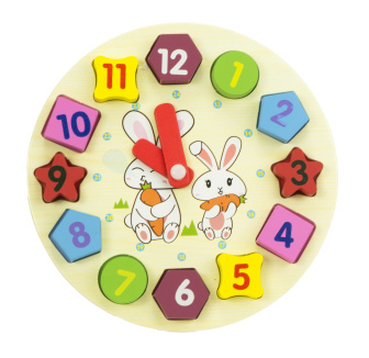 Detská drevená vkladačka - hodiny