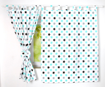 Detské závesy 120x160 cm - hviezda perníček tyrkysová