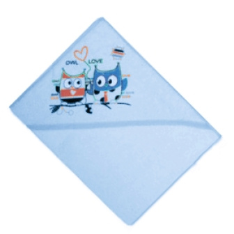 Detská froté osuška s kapucňou ružová 100x100 cm / Sovičky
