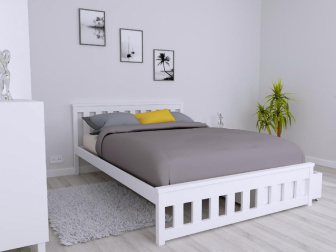 Posteľ z masívu Abby 180x200 cm+ matrac Super-flex + rošt ZADARMO - Bielá