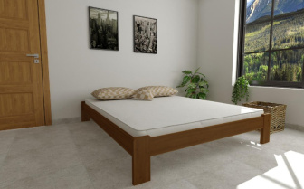 Posteľ Adam 160 x 200 cm dub masív borovice + rošt ZADARMO