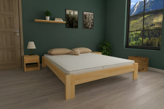 Posteľ Adam 120x200 cm masív + matrace Diana 10 cm + rošt ZADARMO