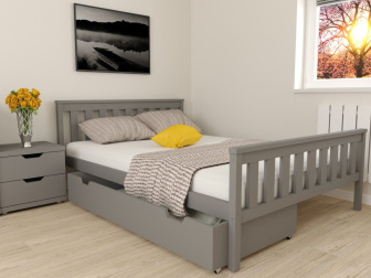 Posteľ Agata 90x200 cm - SIVÁ + matrac Optimal 12 cm + rošt ZADARMO