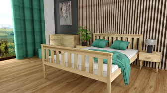 Postel Agata 160/200 cm masiv borovice + rošt ZADARMO