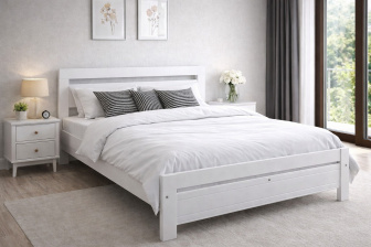 Posteľ z masívu borovice Amor 180x200 cm - BIELA + rošt ZADARMO