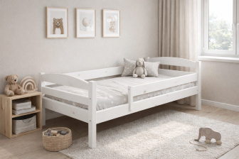 Detská postieľka Anička 160x70 cm s roštom - biela