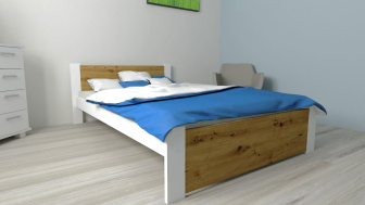 Posteľ Irma 160x200 cm Dub Artisan/ biela + rošt ZADARMO