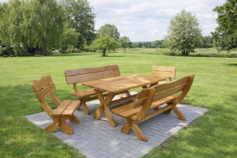 Zahradná zostava dub - 160 cm - masív smrek