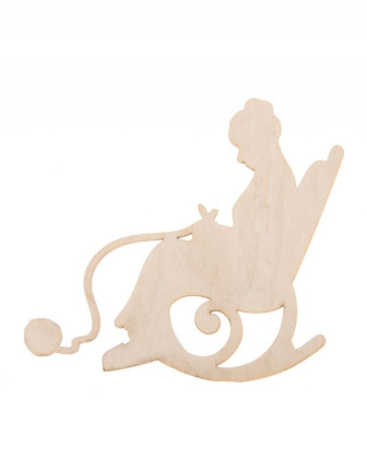 Drevená dekorácia - Babička v kresle