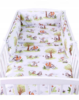 Súprava do postielky 3 diely - Líška na bicykli