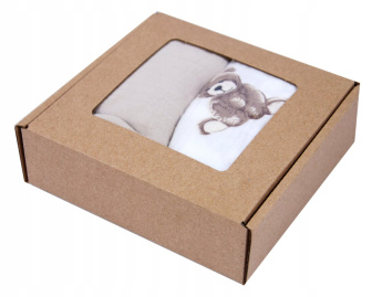 Mušelínové prestieradlo do kočíka / darčekové balenie - medvedíky