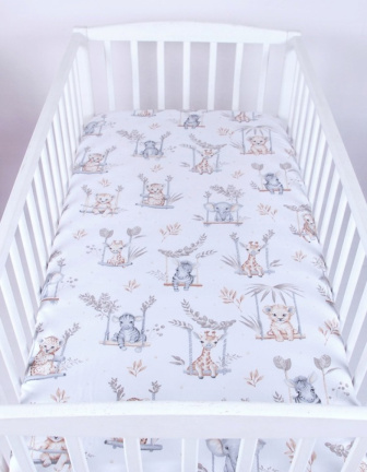 Plachta bavlnené s gumkou 120/60 cm - safari na hojdačke