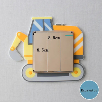 Svietiaca 3D silikónová dekorácia vypínača - bagr