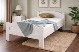 Posteľ z masívu borovice Bella 90x200 cm - BIELA + rošt ZADARMO