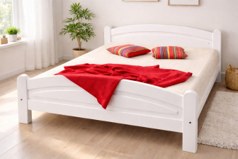 Posteľ z masívu borovice Bella 120x200 cm - BIELA + rošt ZADARMO