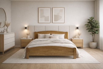 Posteľ z masívu borovice Bella 120x200 cm - DUB + rošt ZADARMO