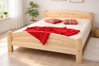 Posteľ z masívu borovice Bella 120x200 cm - PRÍRODNÁ + rošt ZADARMO