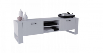 Stolík RTV Aspect - biela/biela