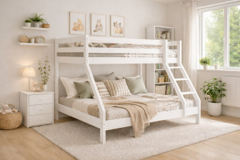 Posteľ Denis biela + matrace Optimal Comfort + rošty ZADARMO