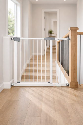 Zábrana Pupyhou 118-125 cm - dvere/schody - biela