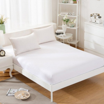 Jersey plachta s gumkou 140/200 cm ECONOMY - biela