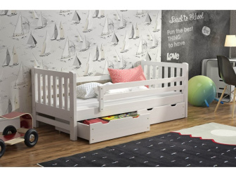 Posteľ z masívu Uberto 90x200 cm - BIELÁ + rošt ZADARMO