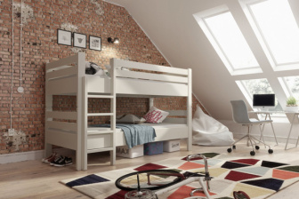 Poschodová posteľ Vojtěch 3v1 80/200 cm - BIELA + rošty ZADARMO