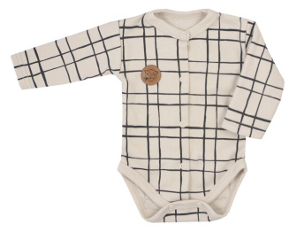 Dojčenské bavlnené body Mini bear bežové