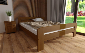 Posteľ Bohdana 120 x 200 cm dub masív borovice + rošt ZADARMO