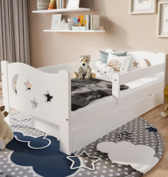 Posteľ BOHOUŠEK 180x80 cm - BIELA + šuplík + rošt ZADARMO