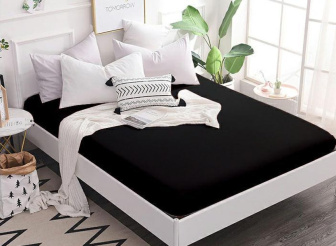 Jersey plachta s gumkou 160/200 cm ECONOMY - čierna