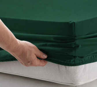 Jersey plachta s gumkou 140/200 cm ECONOMY - fľaškovo zelená