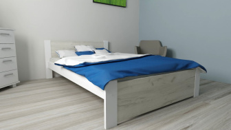 Posteľ Irma 80x200 cm Dub Craft/ biela + rošt ZADARMO