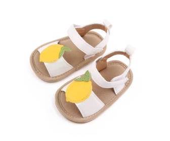 Sandálky 6-12 mesiacov - D2611-2 / biela s citrónkom